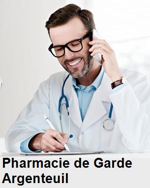 Pharmacie de garde ouverte aujourd'hui sur Argenteuil (95100), urgence 24h/24h et 7j/7j, nuit et dimanche.