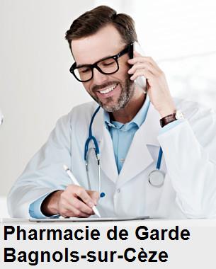Pharmacie de garde ouverte aujourd'hui sur Bagnols-sur-Cèze (30200), urgence 24h/24h et 7j/7j, nuit et dimanche.