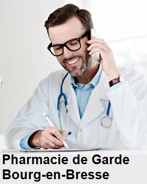 Pharmacie de garde ouverte aujourd'hui sur Bourg-en-Bresse (01000), urgence 24h/24h et 7j/7j, nuit et dimanche.