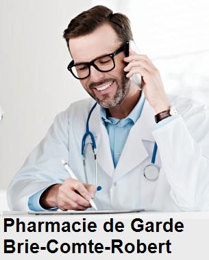 Pharmacie de garde ouverte aujourd'hui sur Brie-Comte-Robert (77170), urgence 24h/24h et 7j/7j, nuit et dimanche.