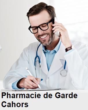 Pharmacie de garde ouverte aujourd'hui sur Cahors (46000), urgence 24h/24h et 7j/7j, nuit et dimanche.