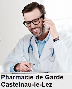 Pharmacie de garde ouverte aujourd'hui sur Castelnau-le-Lez (34170), urgence 24h/24h et 7j/7j, nuit et dimanche.