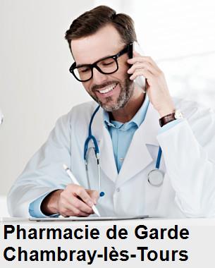 Pharmacie de garde ouverte aujourd'hui sur Chambray-lès-Tours (37170), urgence 24h/24h et 7j/7j, nuit et dimanche.