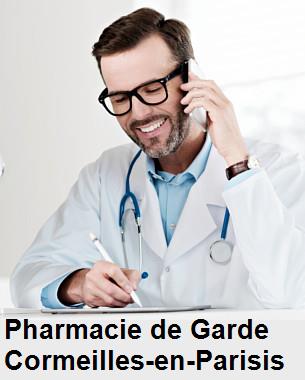 Pharmacie de garde ouverte aujourd'hui sur Cormeilles-en-Parisis (95240), urgence 24h/24h et 7j/7j, nuit et dimanche.
