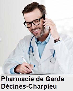 Pharmacie de garde ouverte aujourd'hui sur Décines-Charpieu (69150), urgence 24h/24h et 7j/7j, nuit et dimanche.