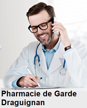 Pharmacie de garde ouverte aujourd'hui sur Draguignan (83300), urgence 24h/24h et 7j/7j, nuit et dimanche.