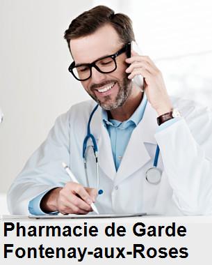 Pharmacie de garde ouverte aujourd'hui sur Fontenay-aux-Roses (92260), urgence 24h/24h et 7j/7j, nuit et dimanche.