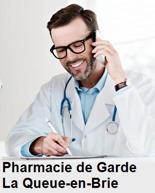 Pharmacie de garde ouverte aujourd'hui sur La Queue-en-Brie (94510), urgence 24h/24h et 7j/7j, nuit et dimanche.