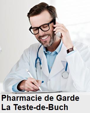 Pharmacie de garde ouverte aujourd'hui sur La Teste-de-Buch (33260), urgence 24h/24h et 7j/7j, nuit et dimanche.