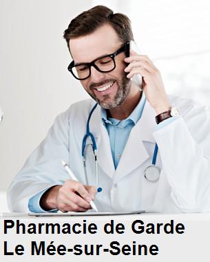 Pharmacie de garde ouverte aujourd'hui sur Le Mée-sur-Seine (77350), urgence 24h/24h et 7j/7j, nuit et dimanche.