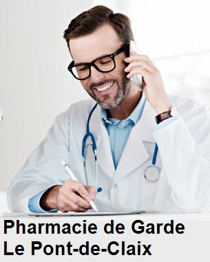 Pharmacie de garde ouverte aujourd'hui sur Le Pont-de-Claix (38800), urgence 24h/24h et 7j/7j, nuit et dimanche.