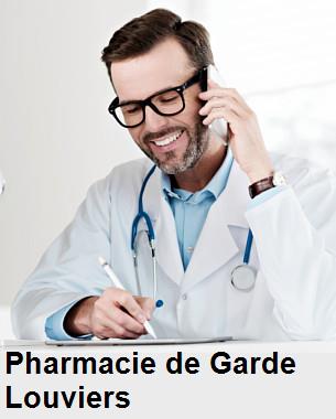 Pharmacie de garde ouverte aujourd'hui sur Louviers (27400), urgence 24h/24h et 7j/7j, nuit et dimanche.