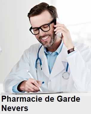 Pharmacie de garde ouverte aujourd'hui sur Nevers (58000), urgence 24h/24h et 7j/7j, nuit et dimanche.