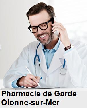 Pharmacie de garde ouverte aujourd'hui sur Olonne-sur-Mer (85340), urgence 24h/24h et 7j/7j, nuit et dimanche.