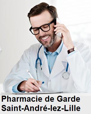 Pharmacie de garde ouverte aujourd'hui sur Saint-André-lez-Lille (59350), urgence 24h/24h et 7j/7j, nuit et dimanche.