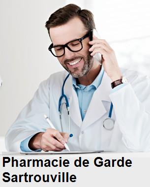 Pharmacie de garde ouverte aujourd'hui sur Sartrouville (78500), urgence 24h/24h et 7j/7j, nuit et dimanche.