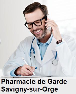Pharmacie de garde ouverte aujourd'hui sur Savigny-sur-Orge (91600), urgence 24h/24h et 7j/7j, nuit et dimanche.