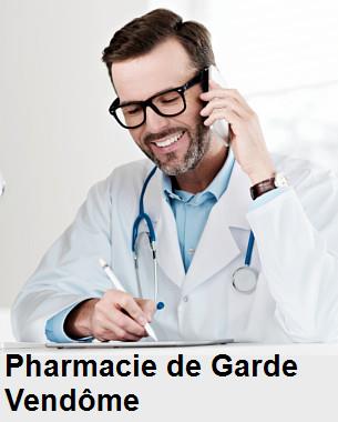 Pharmacie de garde ouverte aujourd'hui sur Vendôme (41100), urgence 24h/24h et 7j/7j, nuit et dimanche.